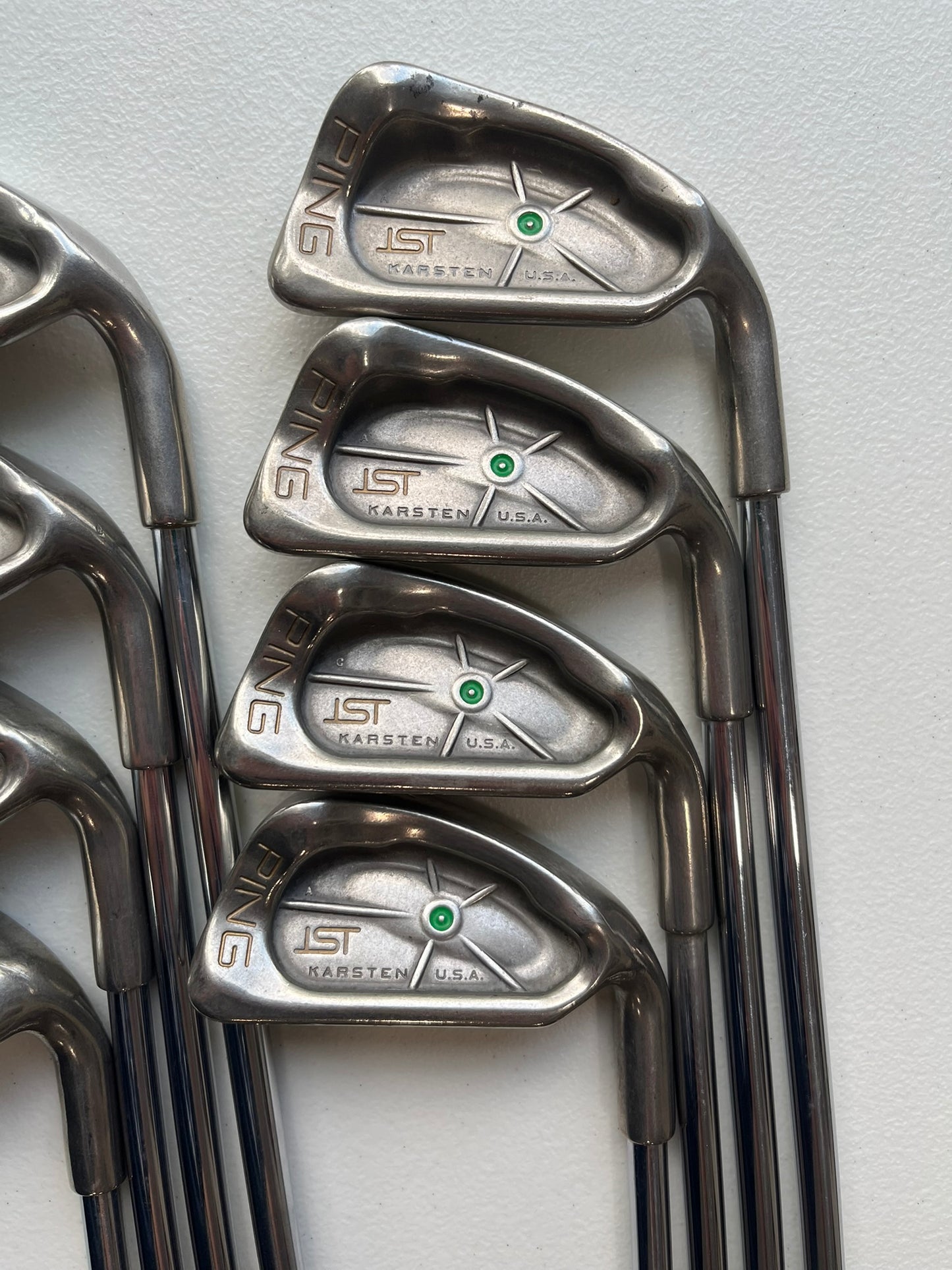 Ping ISI Nickel Iron Set 3-PW Green Dot Cushin JZ Stiff Flex +1/2″ NICE