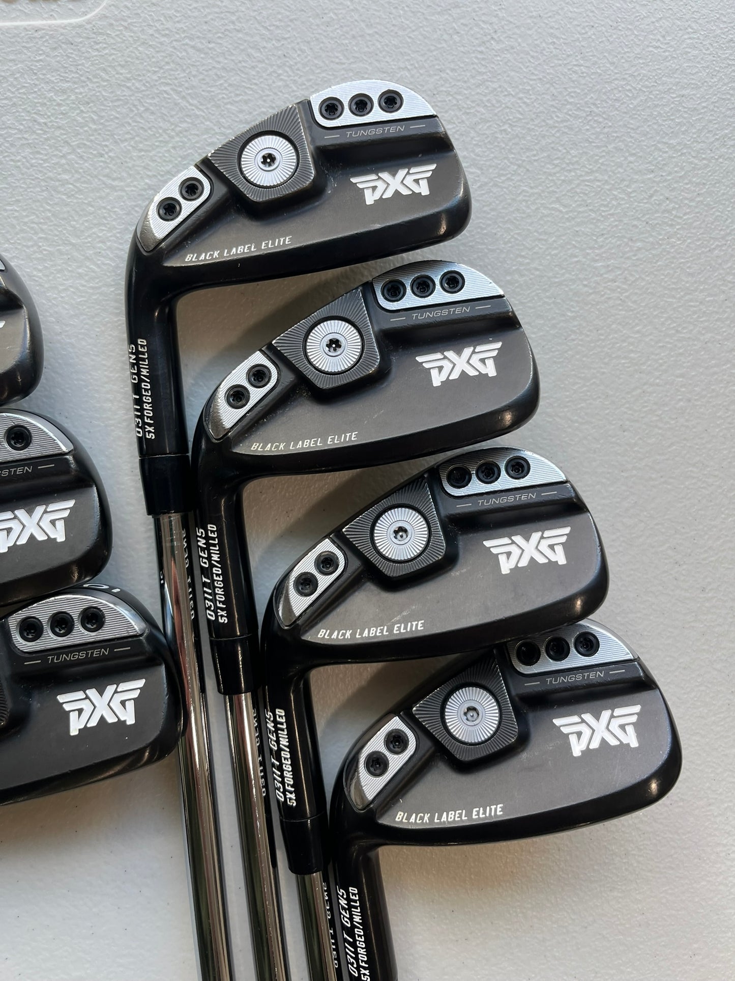 PXG 0311 T Gen5 XD Black Label Elite Iron Set 4-PW KBS Tour Stiff Flex Lefty +1″