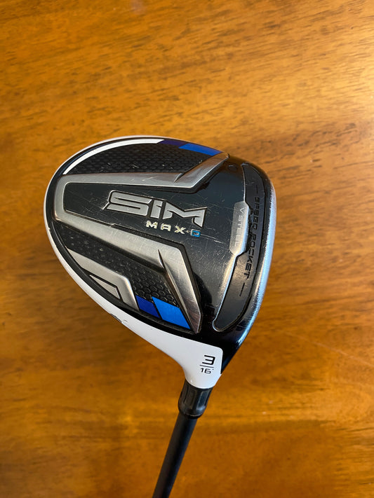 Taylormade Sim Max-D 3-Wood 16° Proforce V2 6F4 Stiff Flex 42.75″ +HC NICE