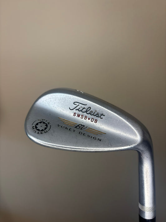Titleist Vokey Spin Milled Lob Wedge 58° / 8 S200 Stiff Flex 35″