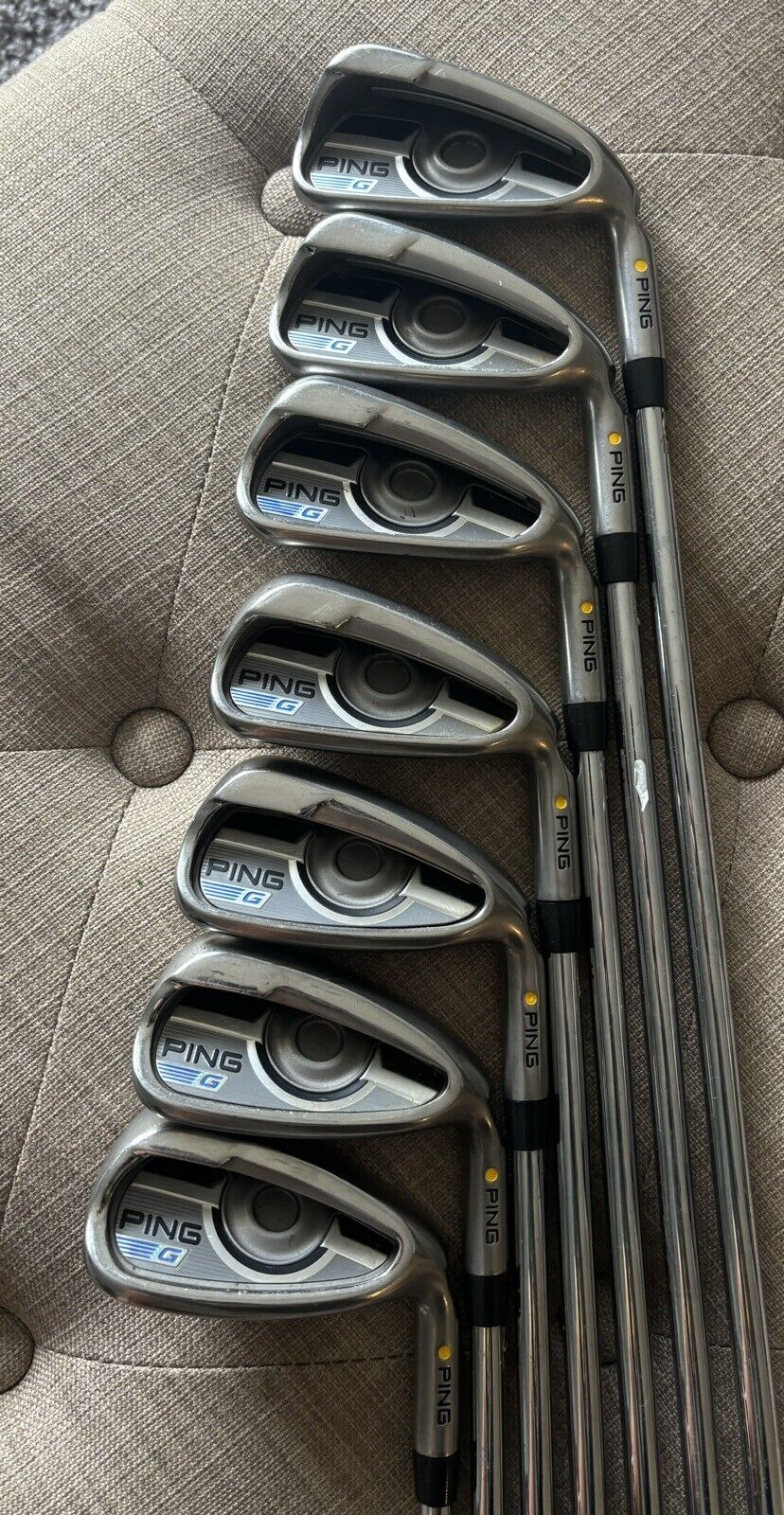 Ping G 2016 Yellow Dot Iron Set 4-PW AWT 2.0 R Flex Steel Shafts Standard Length