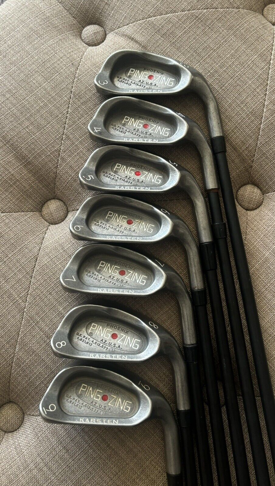 Ping Zing Red Dot Iron Set 3-9 Iron Penley Graphite Shafts Standard Length