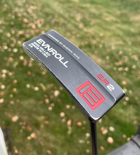 Evnroll ER2 Black Mid Blade Putter Black Shaft Gravity Grip 34”