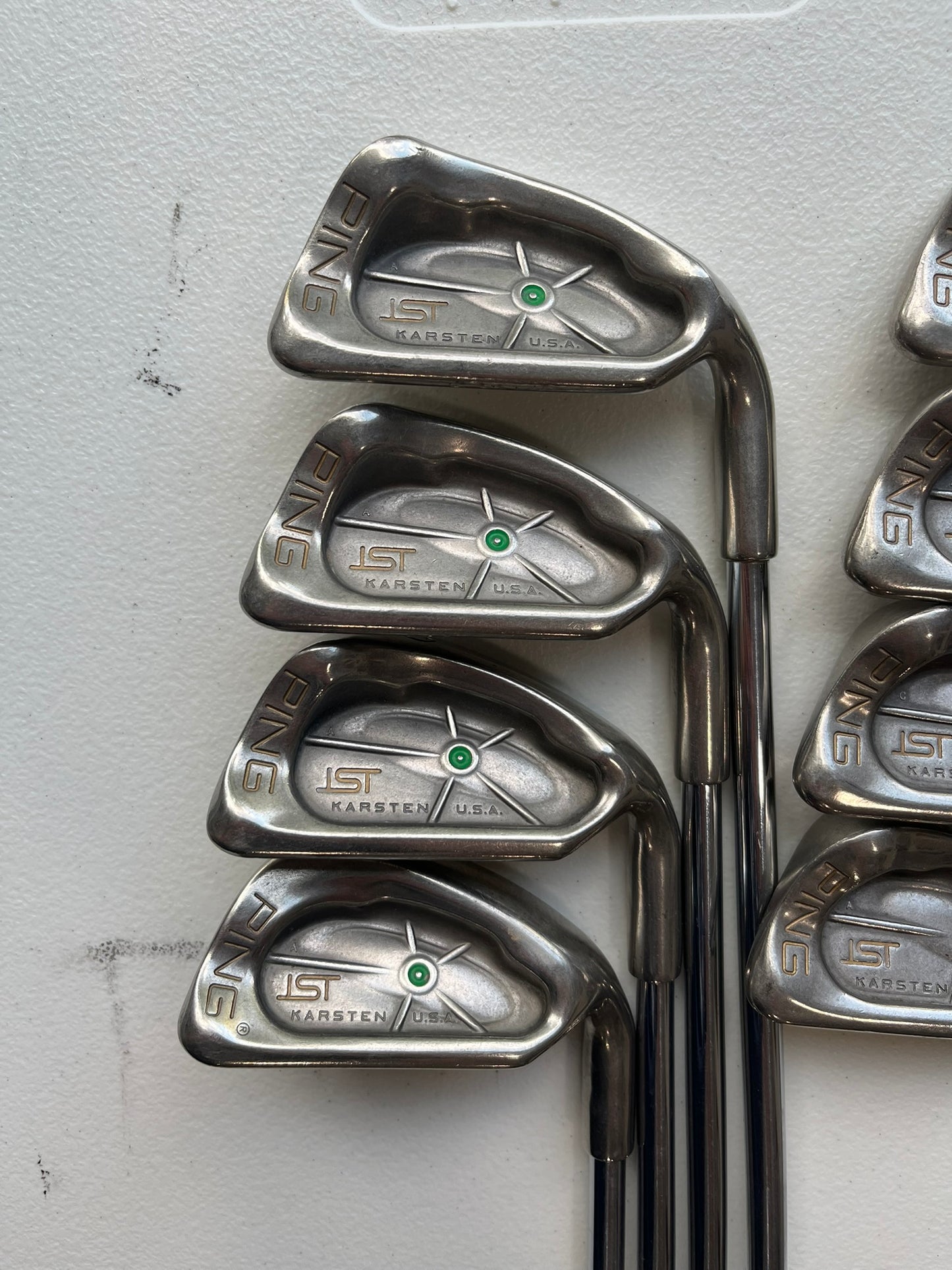 Ping ISI Nickel Iron Set 3-PW Green Dot Cushin JZ Stiff Flex +1/2″ NICE