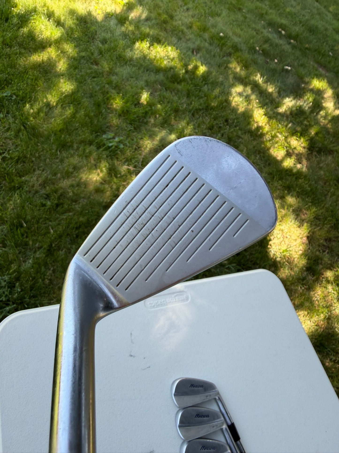 Mizuno MP 33 Iron Set 3-PW Gold Plus S300 Stiff Flex +1/4" NICE