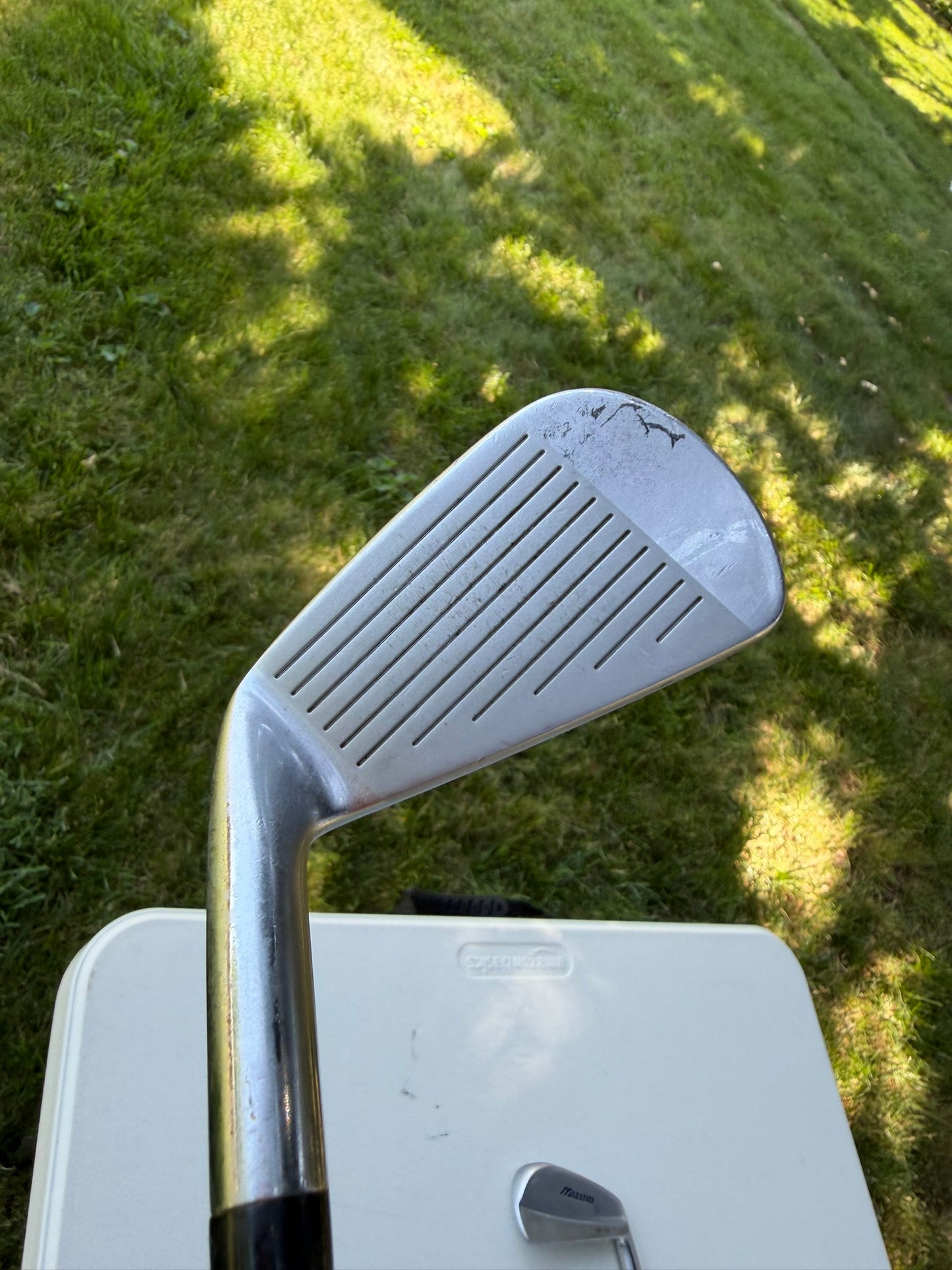 Mizuno MP 33 Iron Set 3-PW Gold Plus S300 Stiff Flex +1/4" NICE