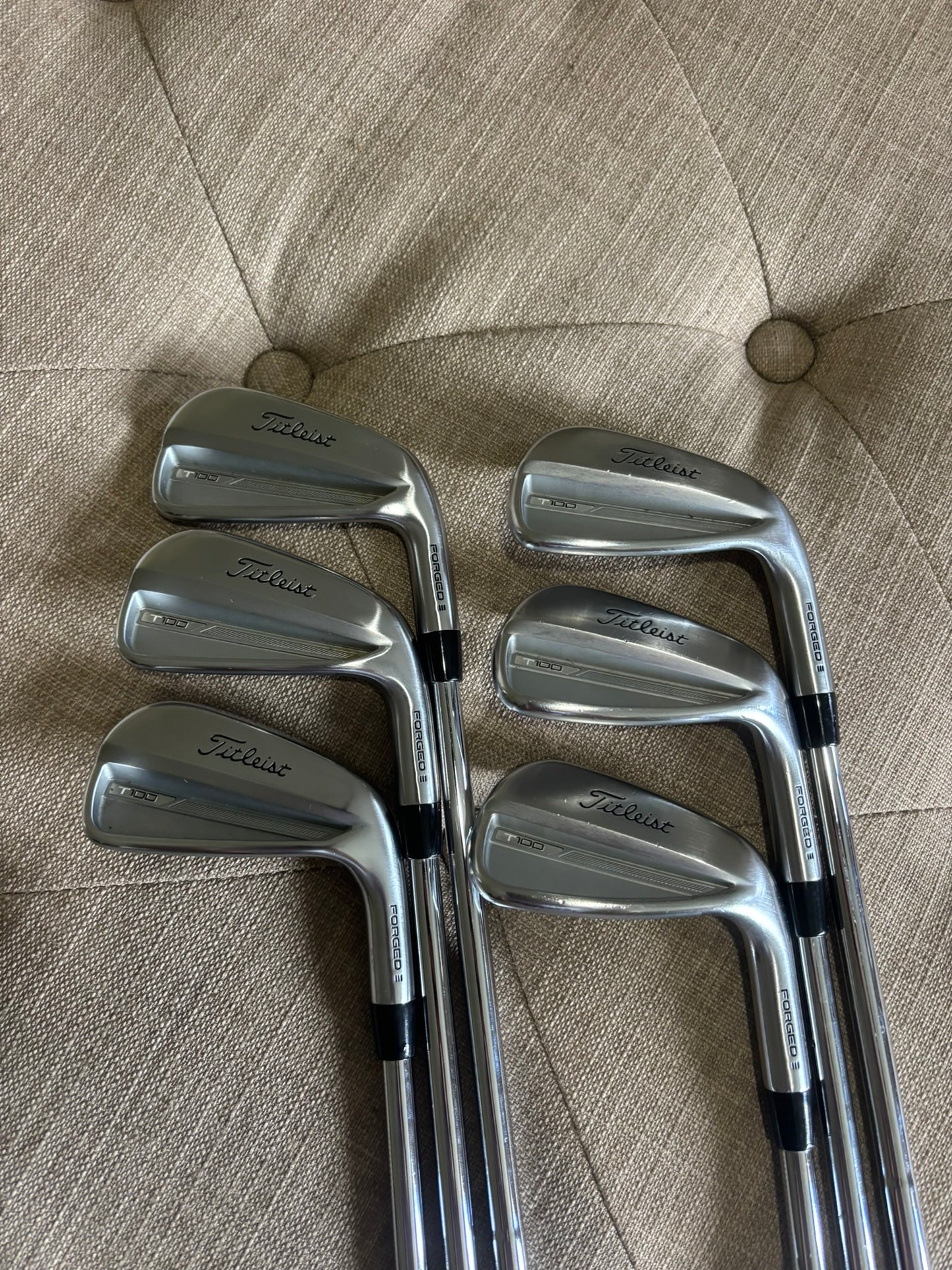 Titleist 2023 T100 Iron Set 5-PW AMT White X100 Extra Stiff Flex +3/4″ NICE