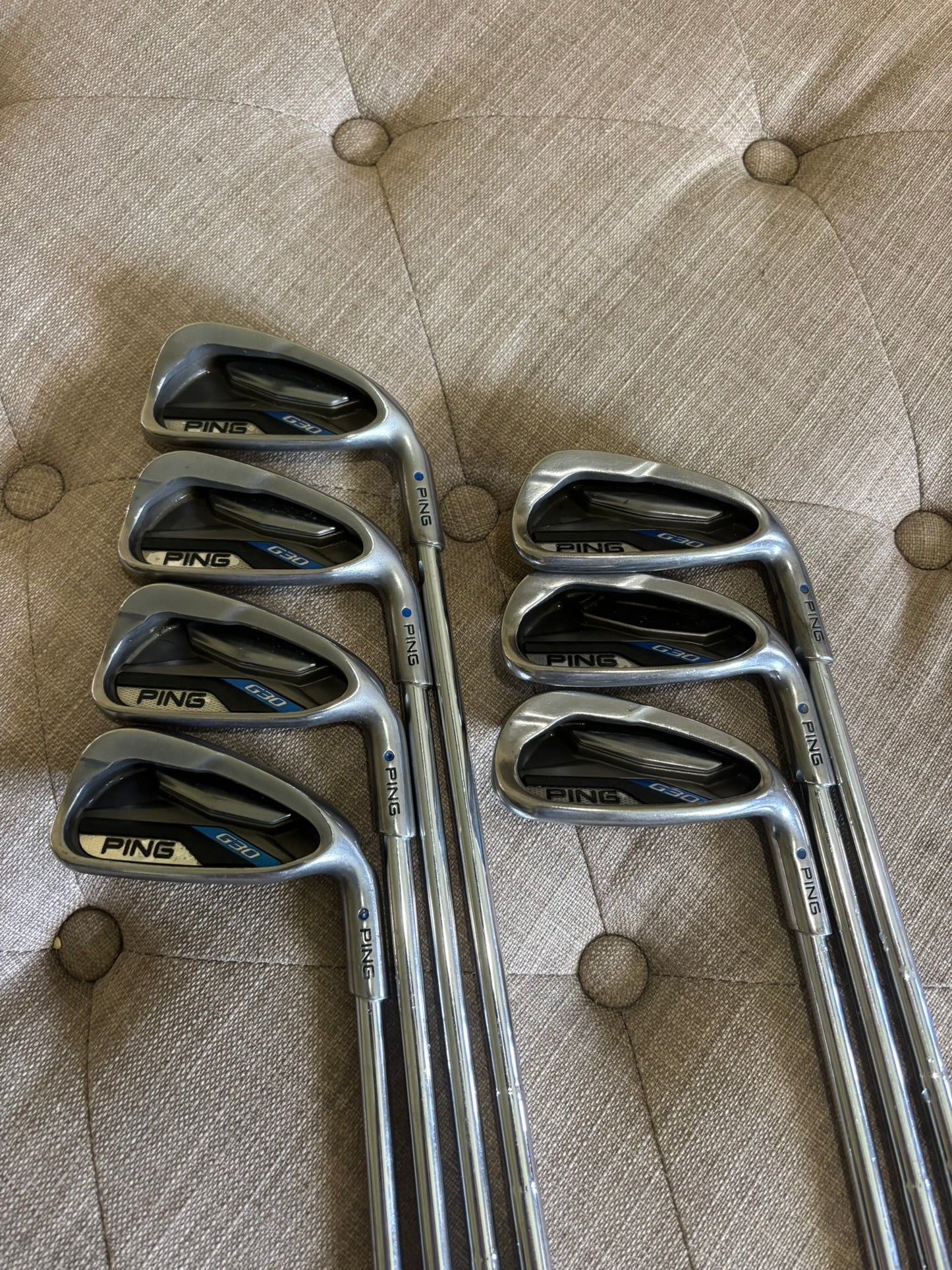 Ping G30 Iron Set 4-PW Blue Dot CFS Distance Stiff Flex +1/4″ READ