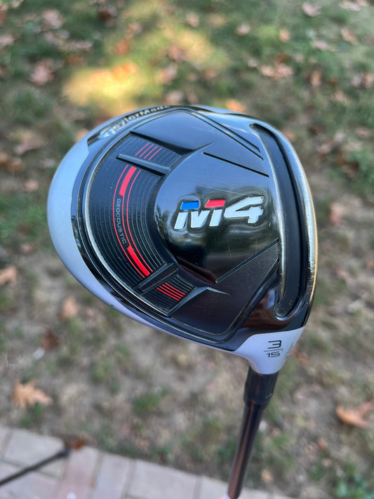 Taylormade M4 3-Wood 15° Atmos 6S Stiff Flex 43″ +HC NICE