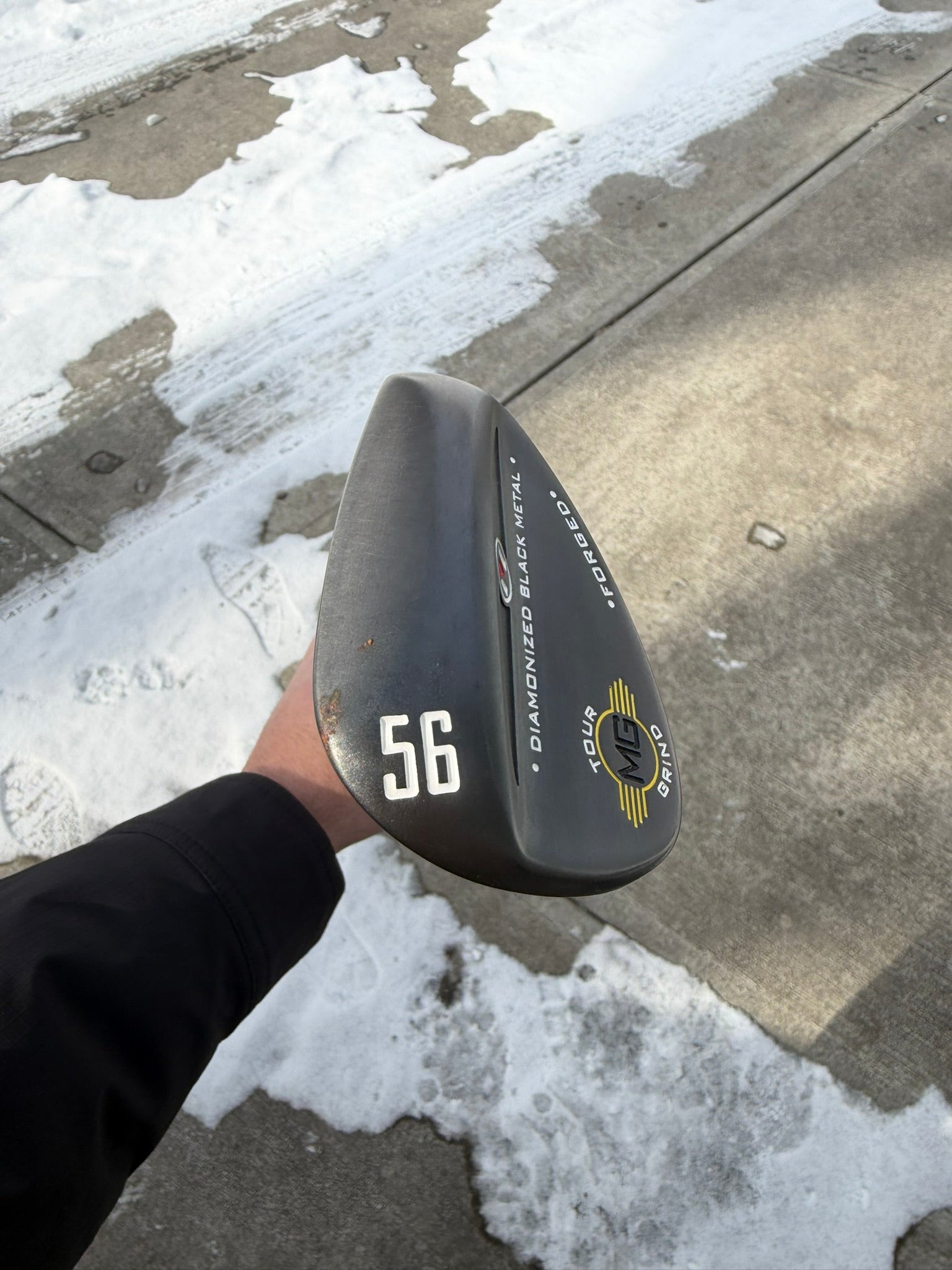 Photo of Maltby Tour Grind Diamonized Black Metal Sand Wedge 56° Stiff Flex Tour Issue S400 Custom Black