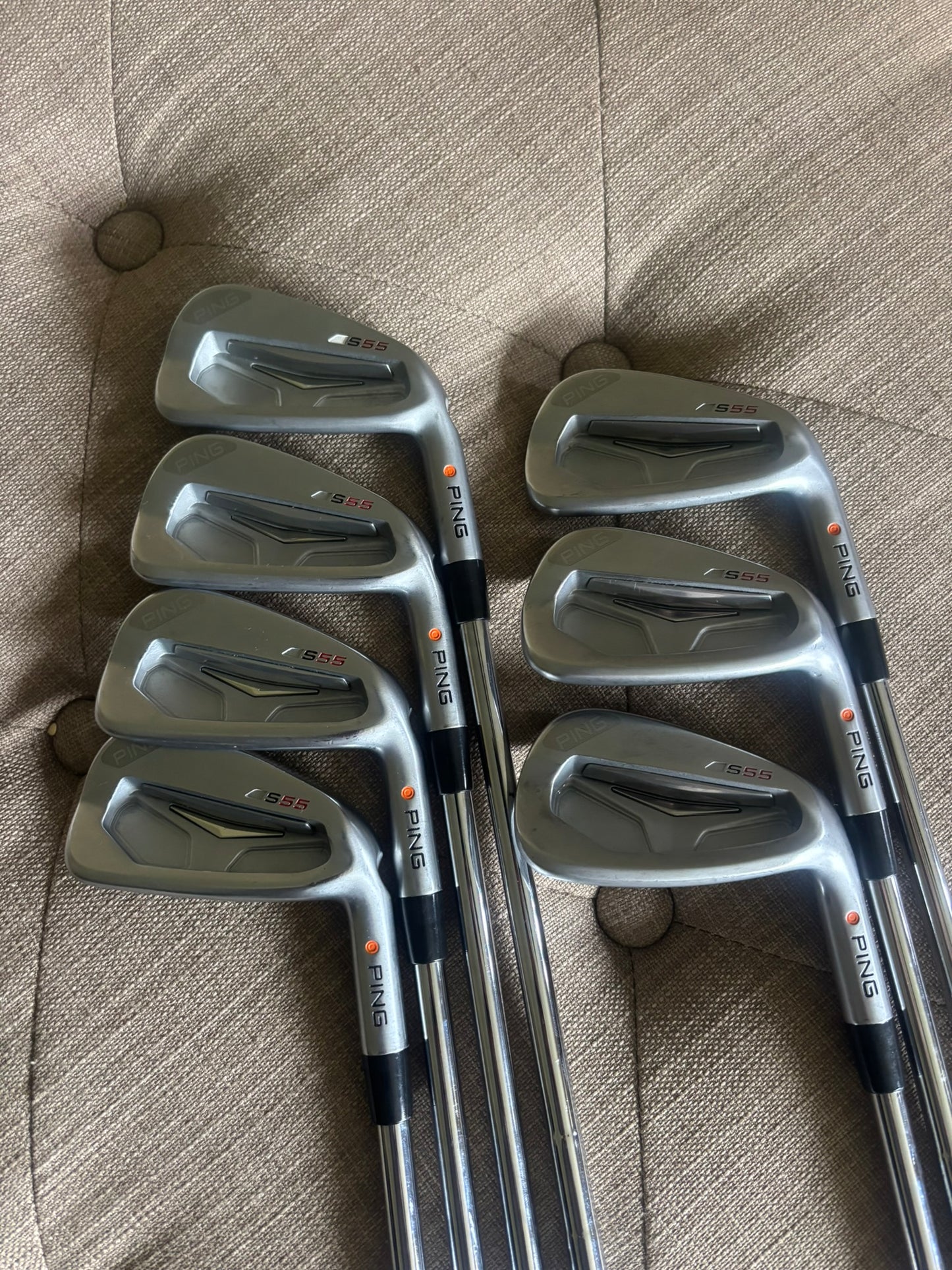 Ping S55 Iron Set 4-PW Orange Dot Z-Z65 Stiff Flex STD NICE