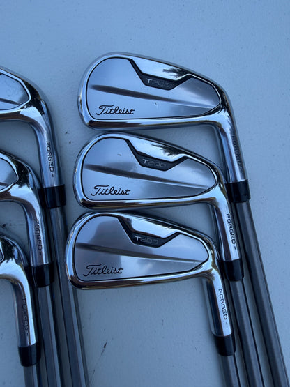 Titleist 2021 T200 Iron Set 5-PW SteelFiber i80 Regular Flex +3/4" NICE — photo 3