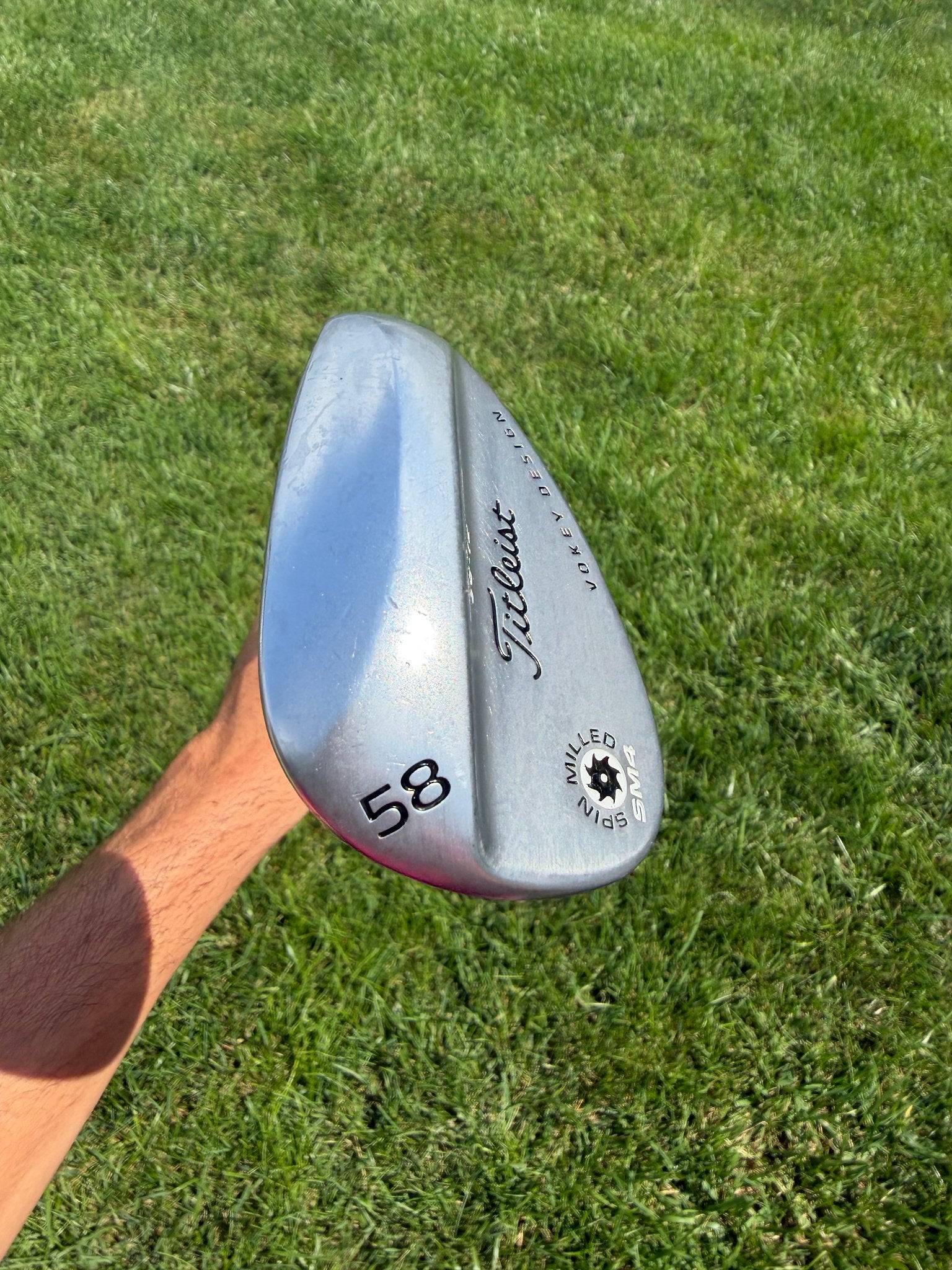 Titleist Vokey Spin Milled SM4 Chrome Lob Wedge 58° / 12 Stiff Flex 36.25" NICE — photo 4
