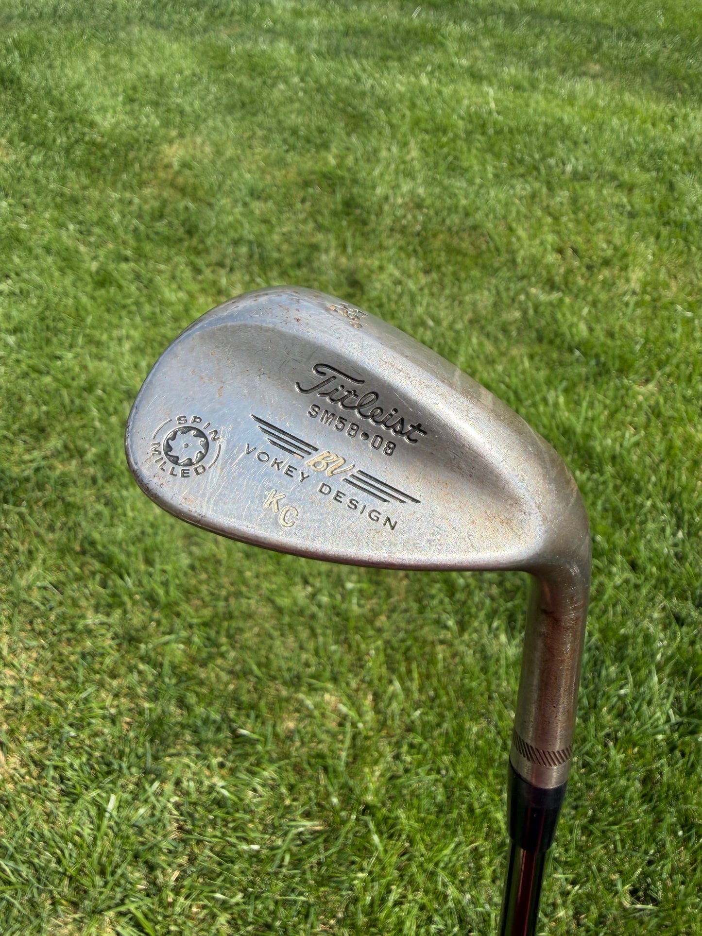 Titleist Vokey Spin Milled Lob Wedge 58°/8 KBS Tour Black Stiff Flex 35.75" NICE