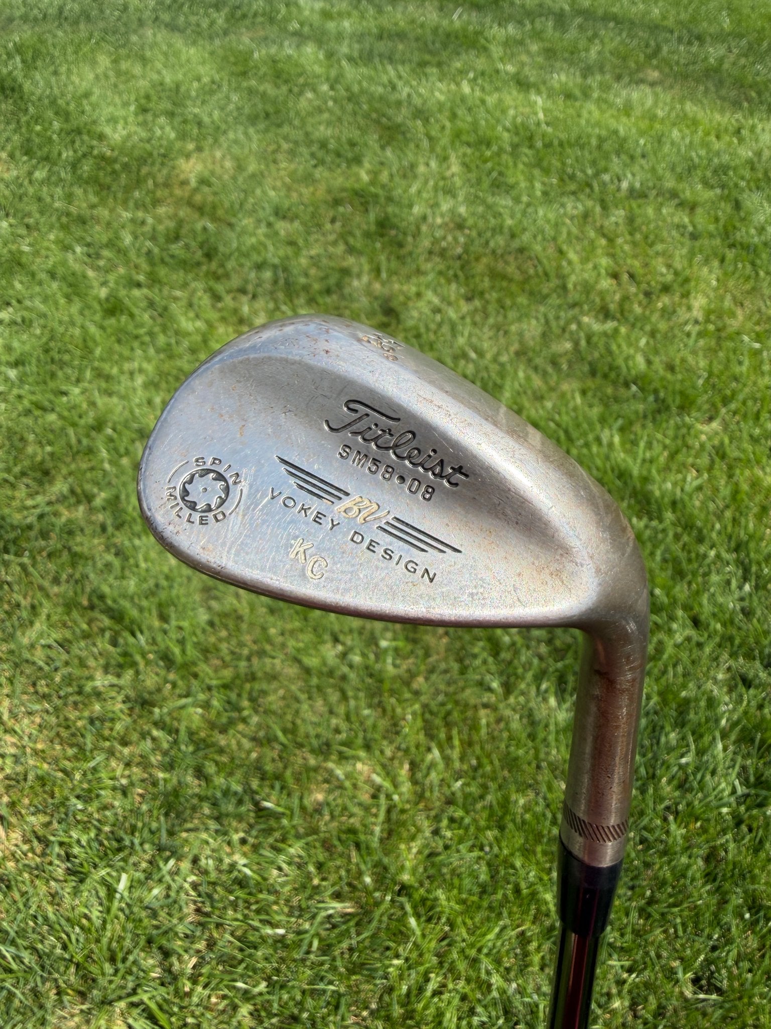 Titleist Vokey Spin Milled Lob Wedge 58°/8 KBS Tour Black Stiff Flex 35.75" NICE