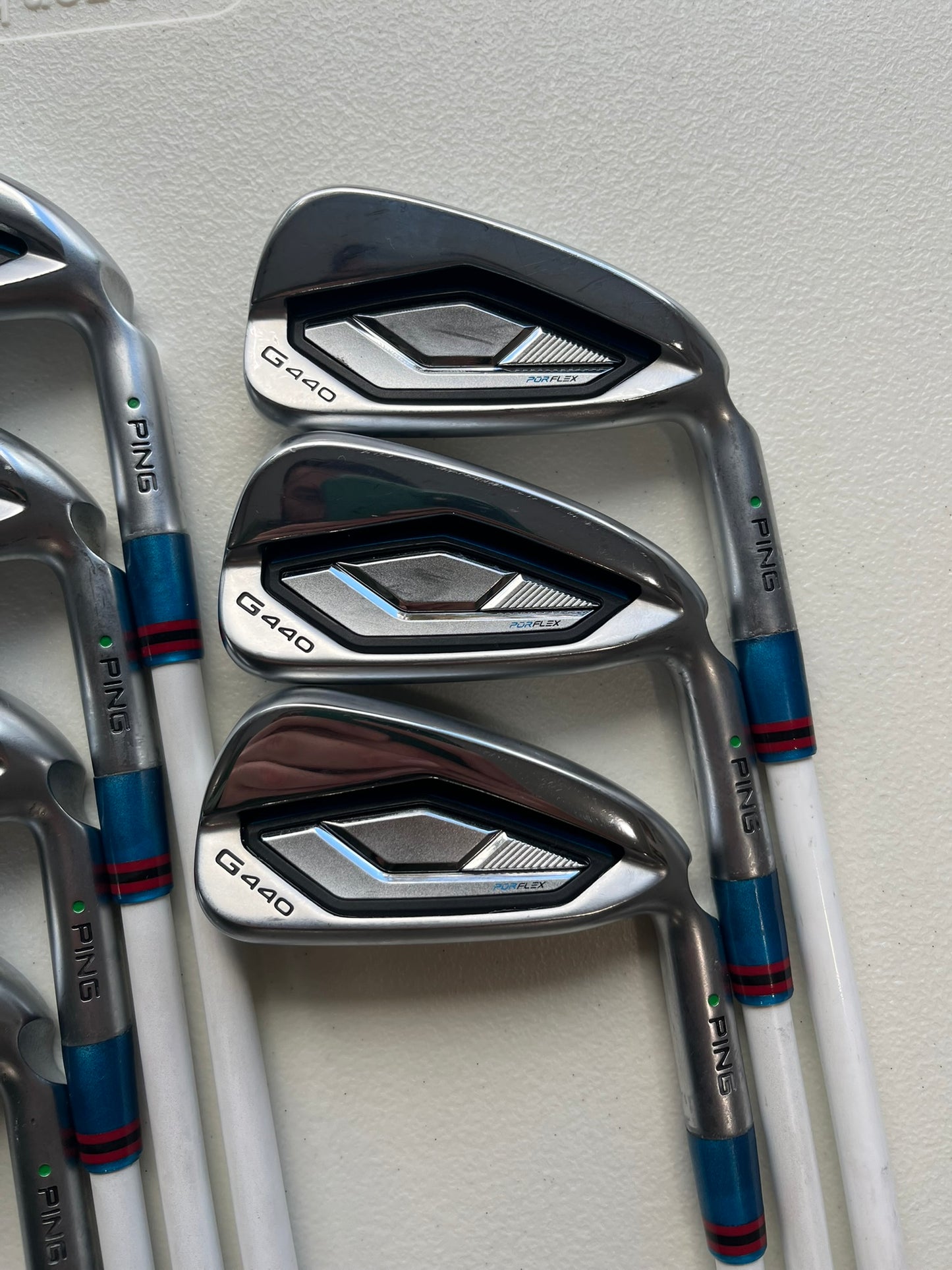 Ping G440 Iron Set 4-PW Green Dot Raijin 75 Stiff Flex +3/4″ NICE