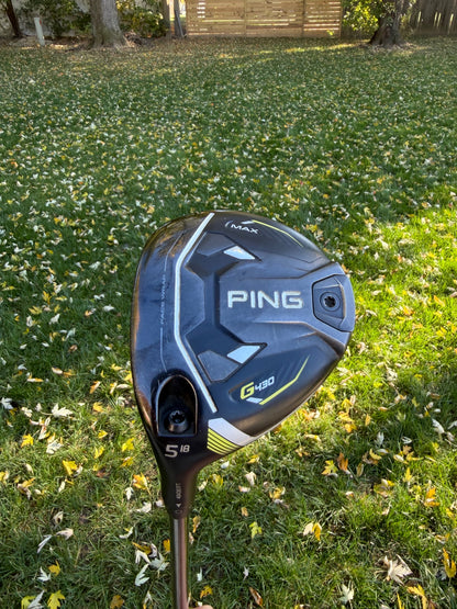 Ping G430 MAX 5-Wood 18° Tour 2.0 Chrome Stiff Flex Lefty 42.5" NICE