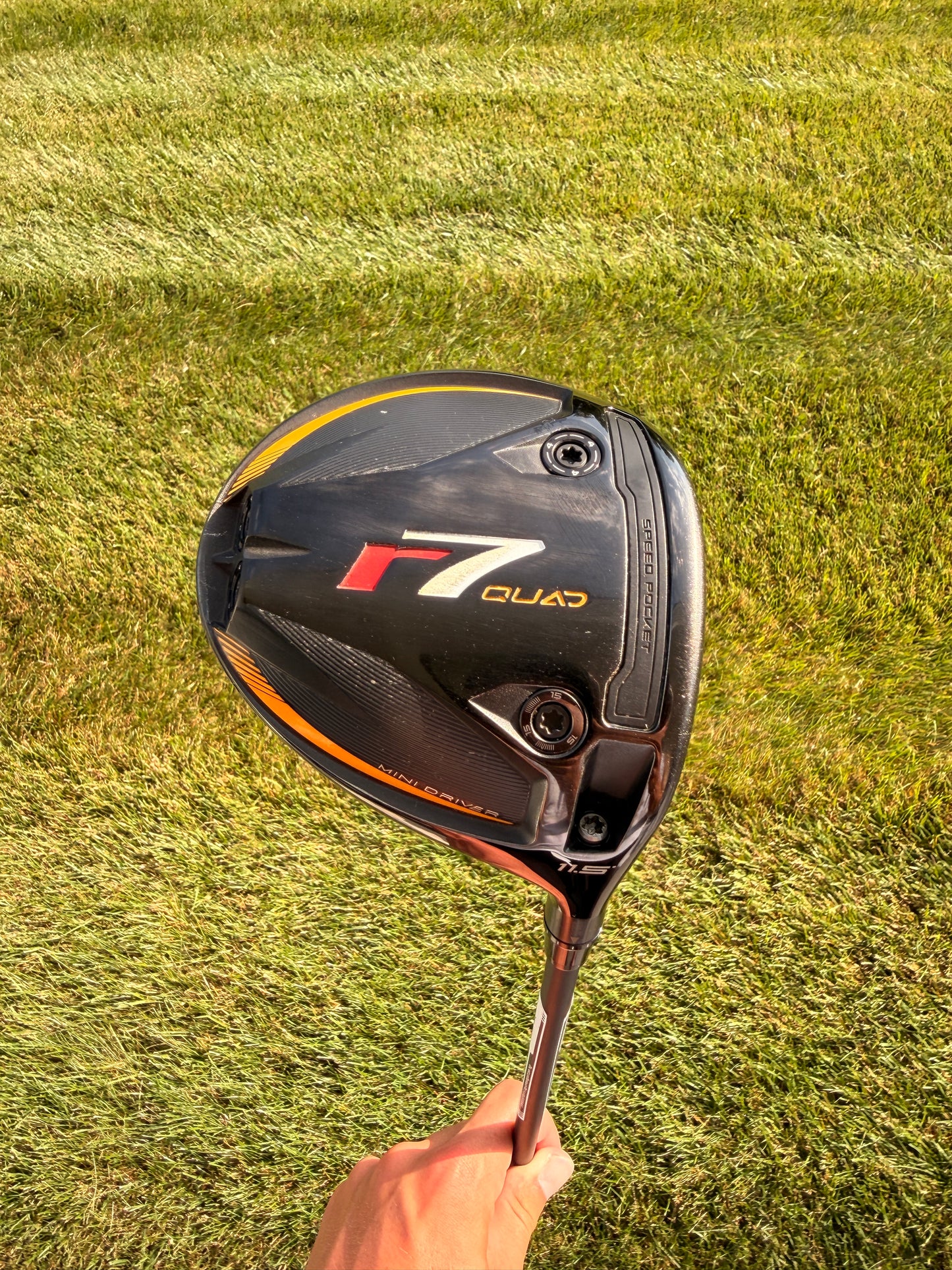 TaylorMade r7 Quad Mini Driver 11.5° REAX 75g Extra Stiff Flex 43.5" +HC NICE