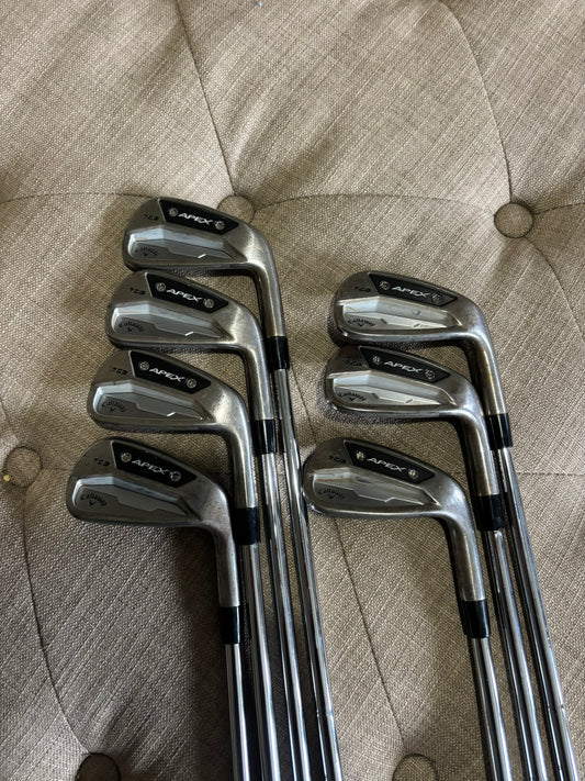 Callaway 2024 Apex TCB Raw Iron Set 4-PW TT DG X100 Extra Stiff Flex +1/4″ NICE