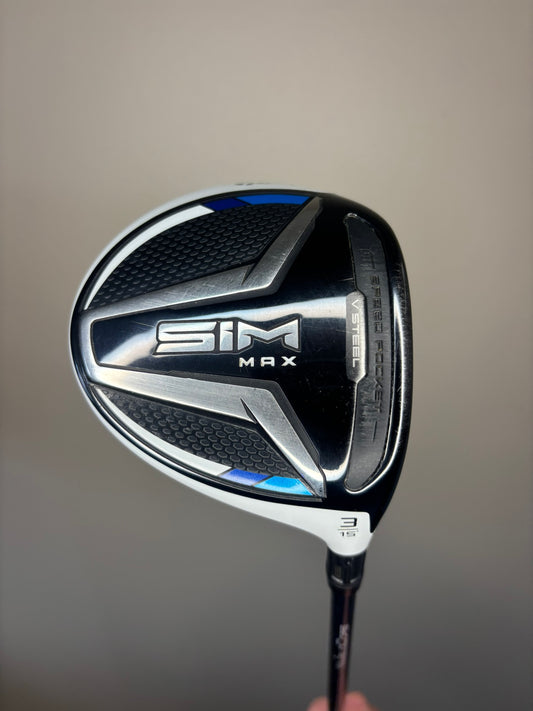 Taylormade SIM Max 3-Wood 15° Ventus Blue 7S Velocore Stiff Flex 43″ MINT