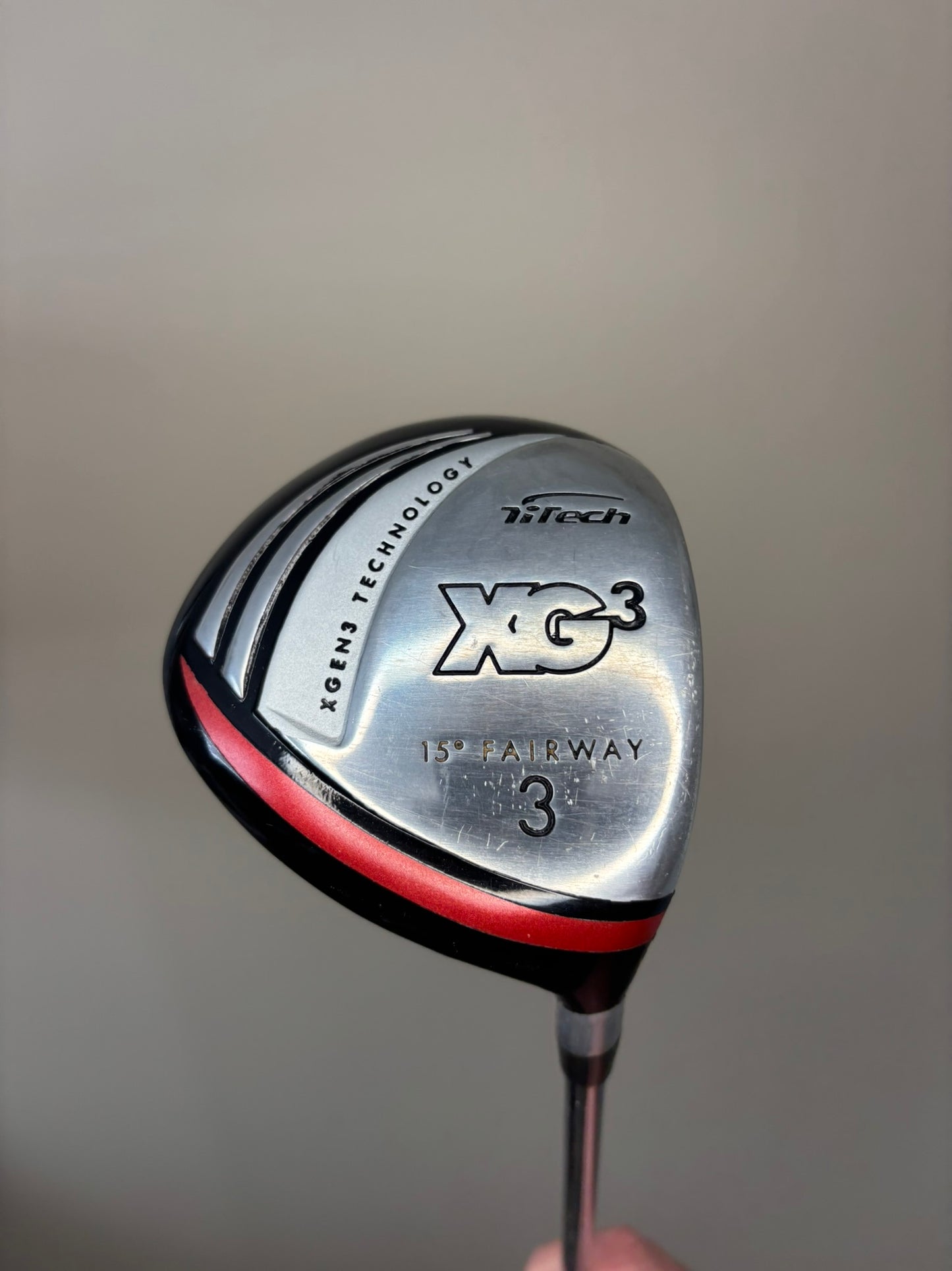 TiTech XG3 3-Wood 15° Steel Shaft Regular Flex 42.25″ NICE