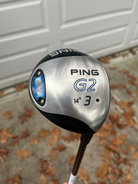 Ping G2 3-Wood 14° Black Dot TFC 100 Stiff Flex 43.25″ +HC NICE