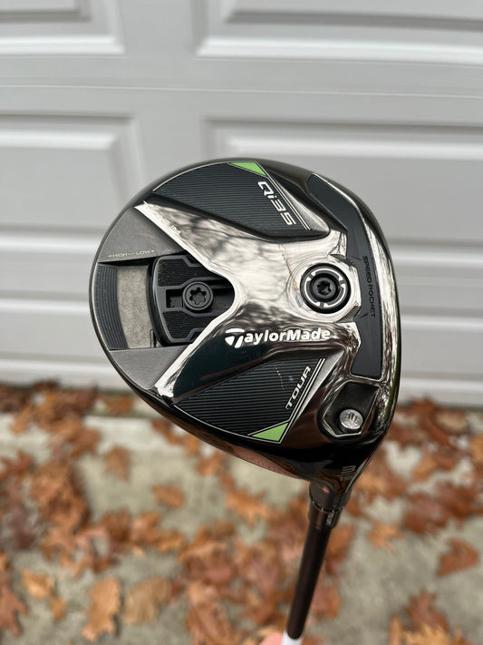 Taylormade Qi35 Tour 3-Wood 15° Kai'li Blue 75 Stiff Flex 43″ +HC MINT
