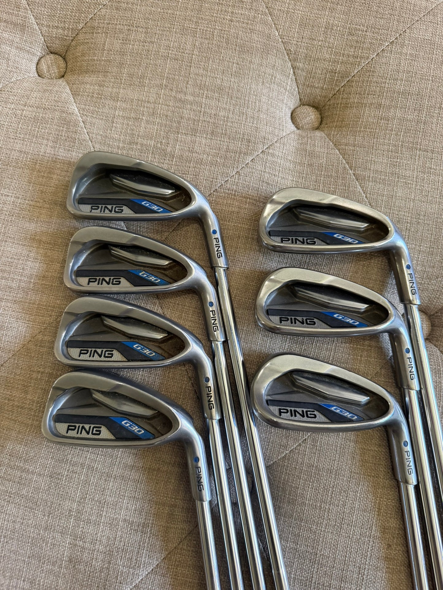 Ping G30 Iron Set 4-PW Blue Dot CFS Distance Stiff Flex +1/4″ NICE