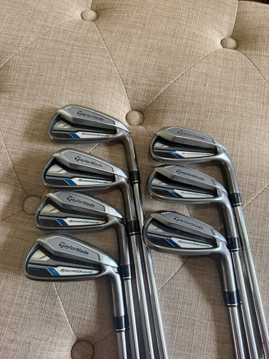 Taylormade Speedblade Iron Set 4-PW 85g Steel Stiff Flex +1/4" NICE