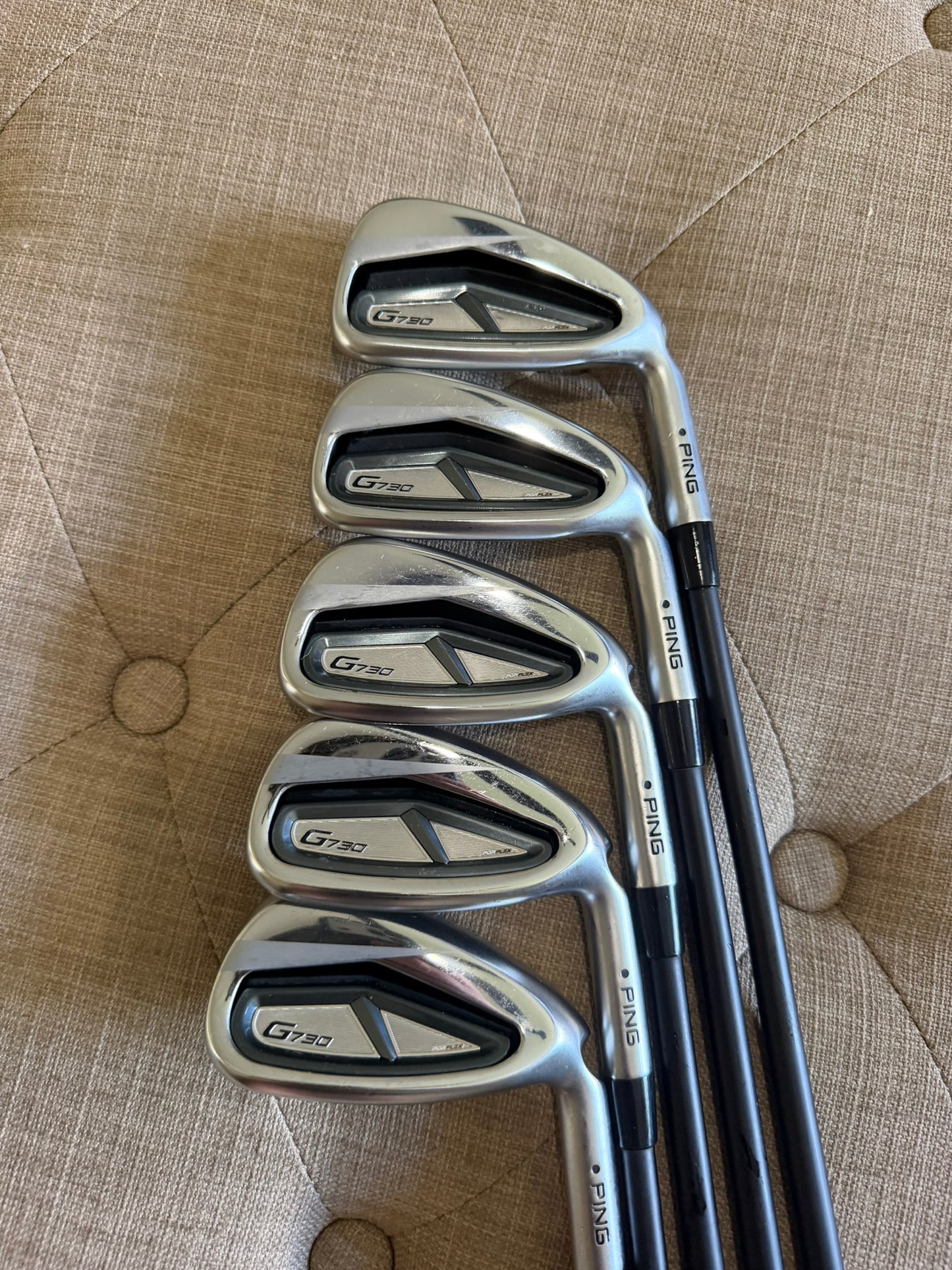 Ping G730 Iron Set 7-UW Black Dot Alta CB AWT Regular Flex +1/4" NICE