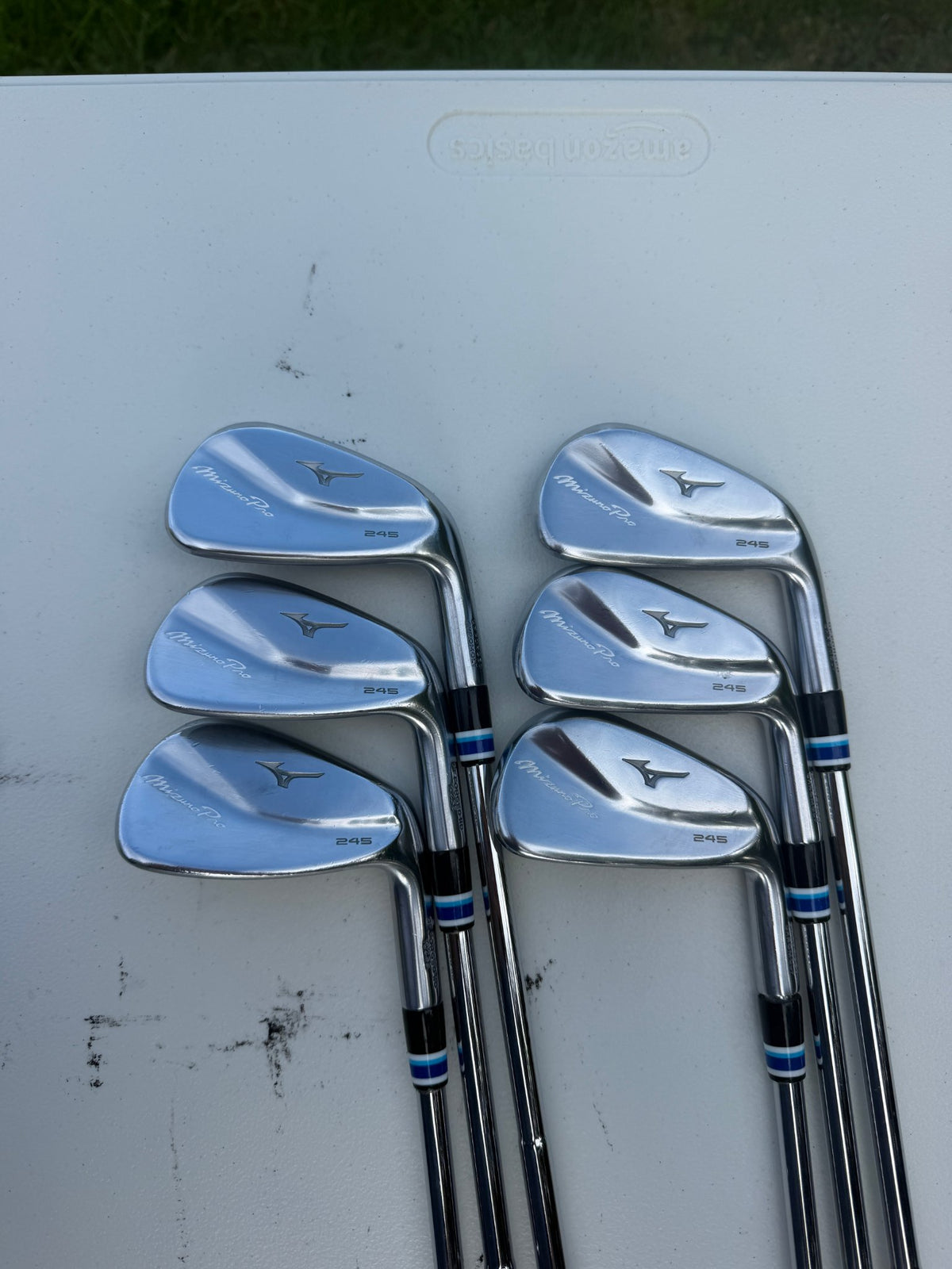Mizuno Pro 245 Iron Set 5-PW Dynamic Gold Mid 115 Stiff Flex +1 1/4" NICE