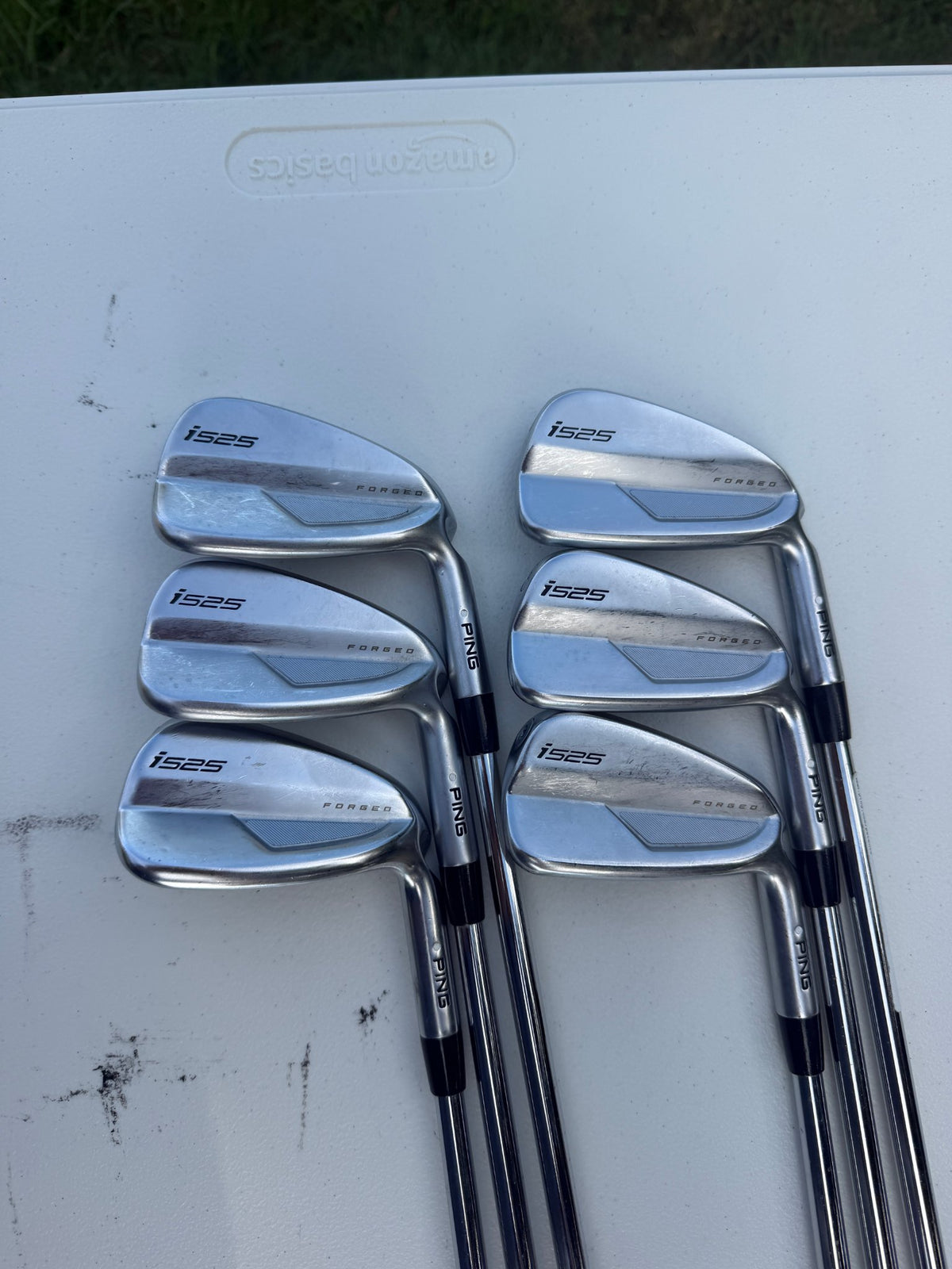Ping i525 Iron Set 5-PW White Dot Dynamic Gold S300 Stiff Flex +1.25" NICE