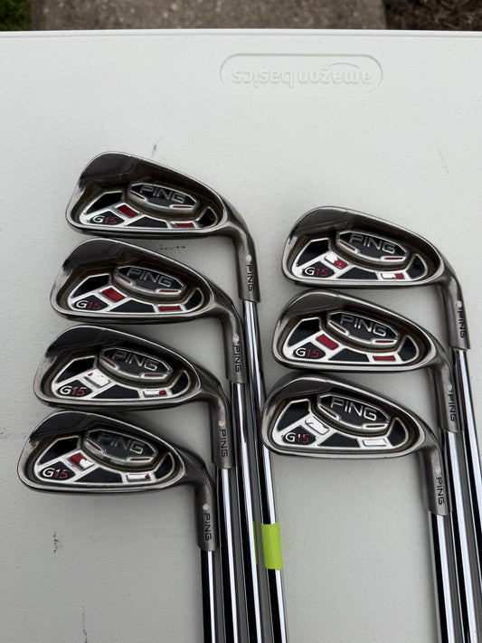 Ping G15 Iron Set 4-PW White Dot AWT SR Senior Flex Standard NICE