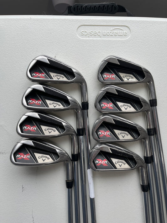 Callaway Razr X Iron Set 3-PW Uniflex Regular Flex +2″ NICE