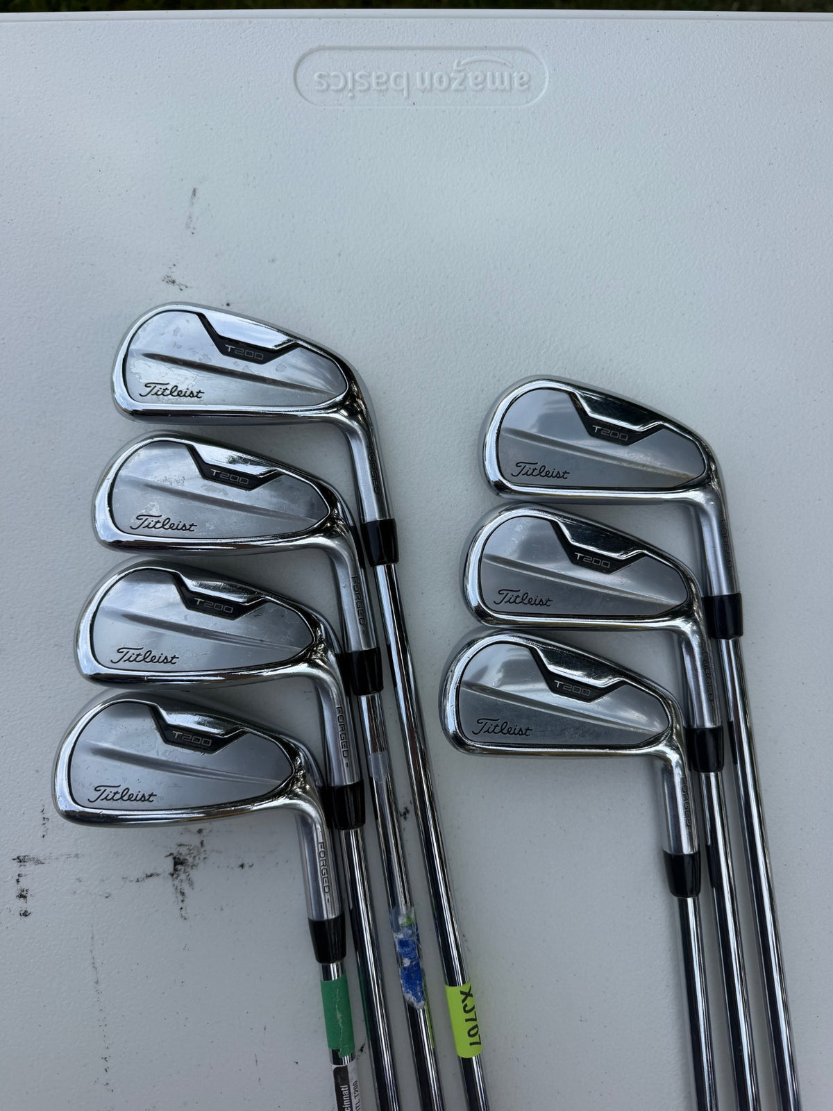 Titleist 2021 T200 Iron Set 4-PW AMT Black S300 Stiff Flex +3/4" NICE