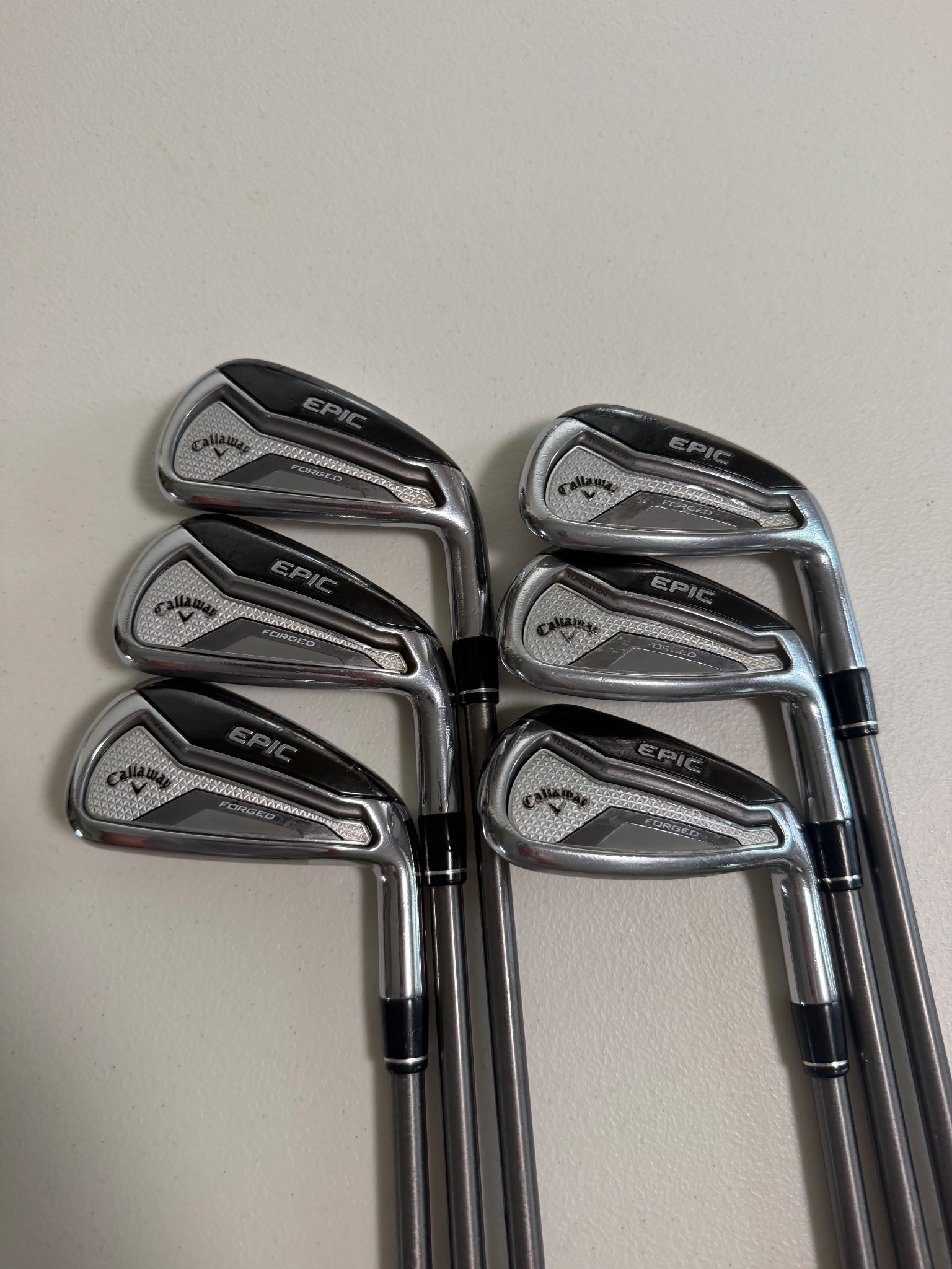 Callaway EPIC Forged Iron Set 5-PW SteelFiber Fc80 F3 Regular Flex +1/2" NICE