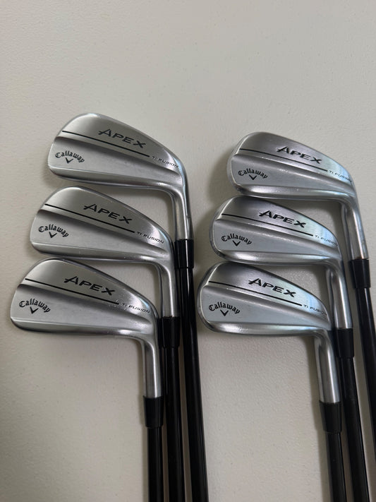 Callaway Apex Ti Fusion Plated Iron Set 5-PW MMT 105S Stiff Flex NICE