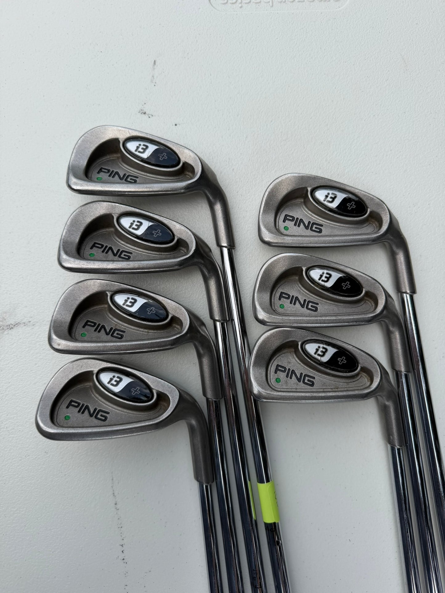 Ping i3 + Plus Iron Set 4-PW Green Dot True Temper Regular Flex +1/4″ NICE