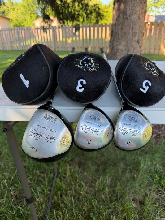 John Daly Oversize Wood Set Driver, 3w, 5w Regular Flex Standard +HC NICE