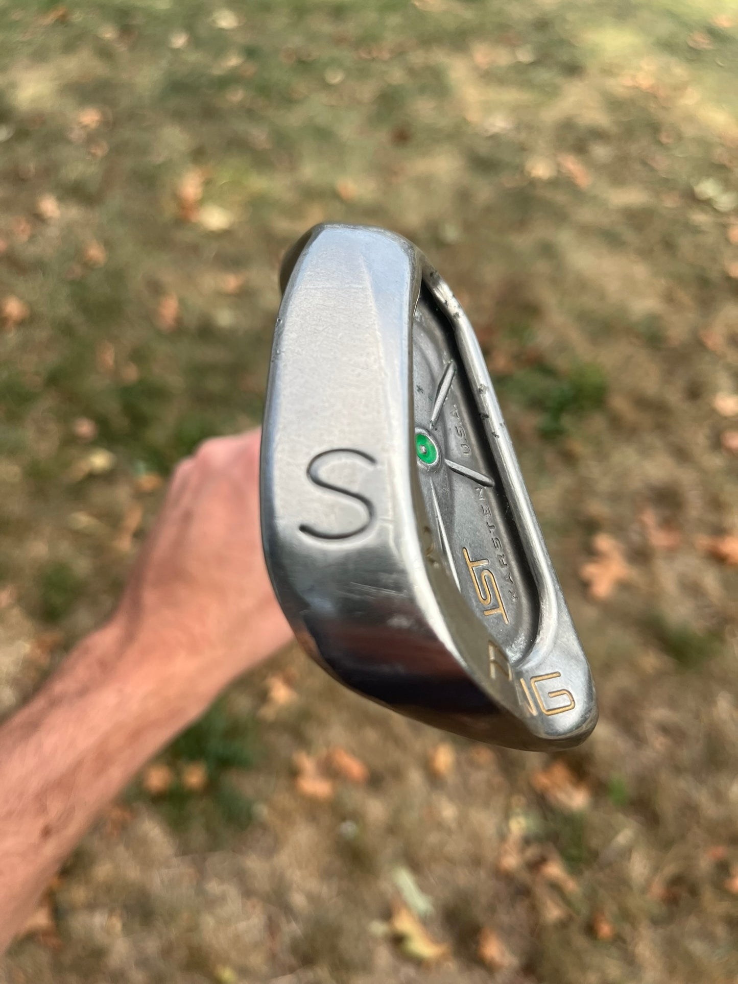 Ping ISI Nickel S2 Sand Wedge Green Dot Cushin JZ Stiff Flex 35.5″ NICE